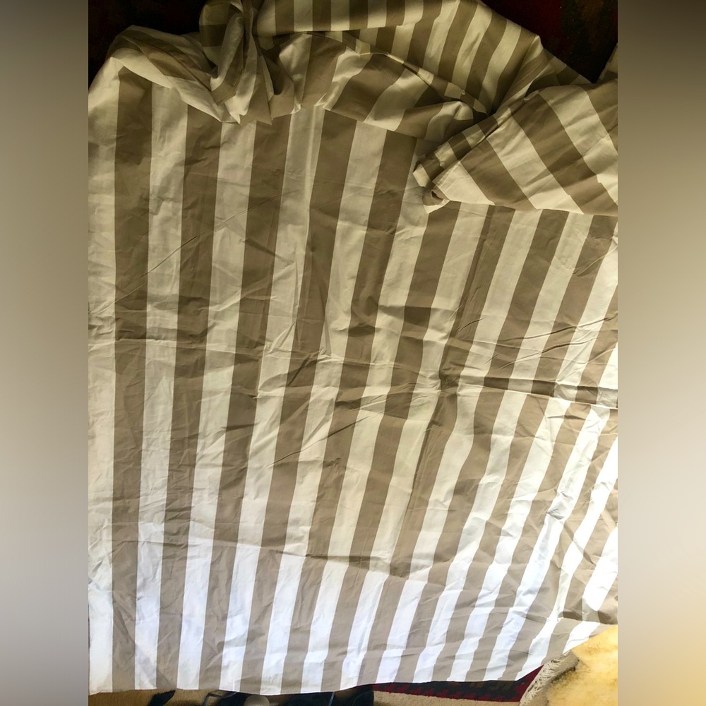 IKEA Striped Duvet Cover in Beige and White